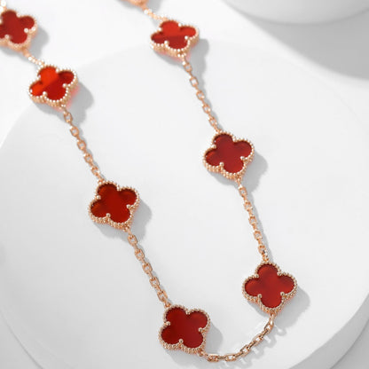 [Royal Top]CLOVER 10 MOTIFS CARNELIAN NECKLACE