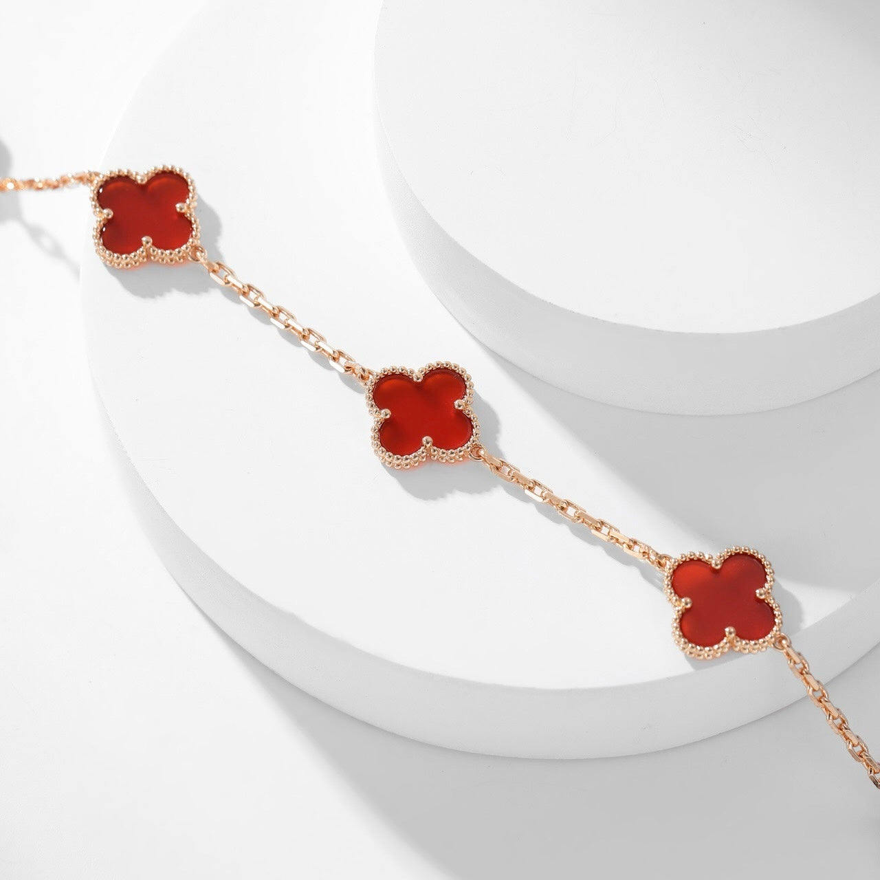 [Royal Top]CLOVER 10 MOTIFS CARNELIAN NECKLACE