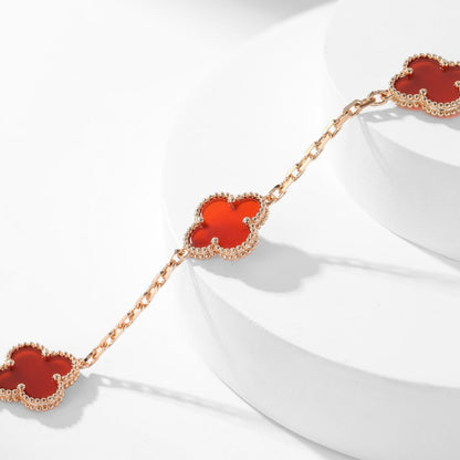 [Royal Top]CLOVER 10 MOTIFS CARNELIAN NECKLACE