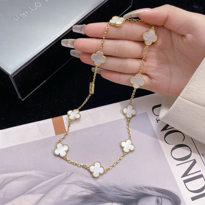 [Royal Top]CLOVER 10 MOTIFS WHITE MOTHER OF PEARL NECKLACE