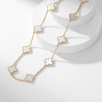 [Royal Top]CLOVER 10 MOTIFS WHITE MOTHER OF PEARL NECKLACE