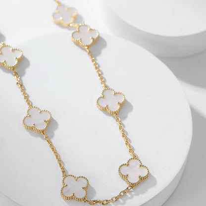 [Royal Top]CLOVER 10 MOTIFS WHITE MOTHER OF PEARL NECKLACE