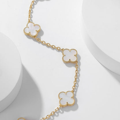 [Royal Top]CLOVER 10 MOTIFS WHITE MOTHER OF PEARL NECKLACE