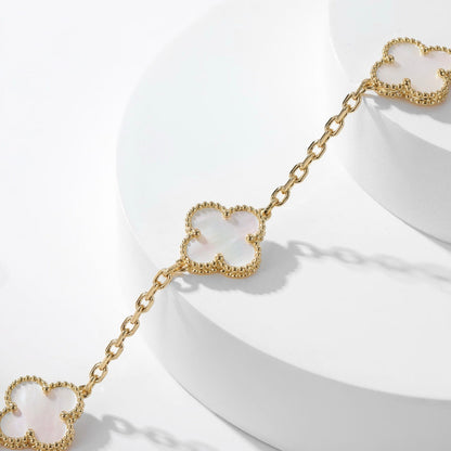 [Royal Top]CLOVER 10 MOTIFS WHITE MOTHER OF PEARL NECKLACE