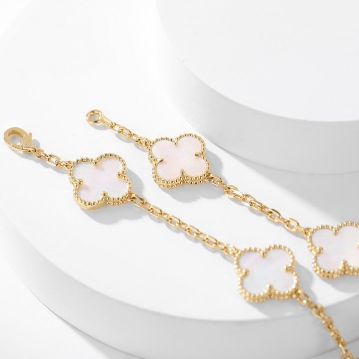 [Royal Top]CLOVER 10 MOTIFS WHITE MOTHER OF PEARL NECKLACE