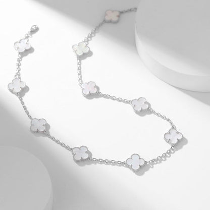 [Royal Top]CLOVER 10 MOTIFS WHITE MOTHER OF PEARL NECKLACE