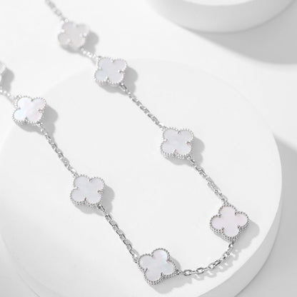 [Royal Top]CLOVER 10 MOTIFS WHITE MOTHER OF PEARL NECKLACE