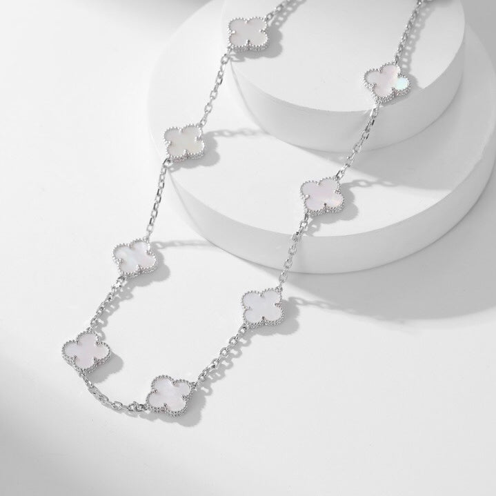 [Royal Top]CLOVER 10 MOTIFS WHITE MOTHER OF PEARL NECKLACE