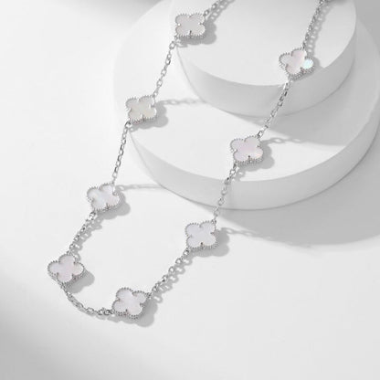 [Royal Top]CLOVER 10 MOTIFS WHITE MOTHER OF PEARL NECKLACE
