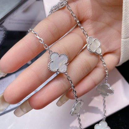 [Royal Top]CLOVER 10 MOTIFS WHITE MOTHER OF PEARL NECKLACE