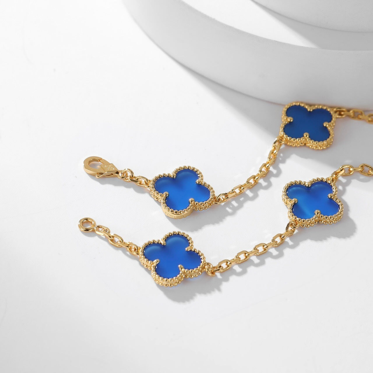 [Royal Top]CLOVER 10 MOTIFS BLUE AGATE NECKLACE