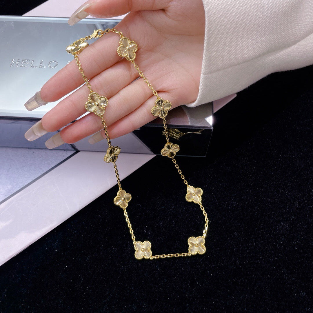 [Royal Top]CLOVER 10 MOTIFS LASER NECKLACE