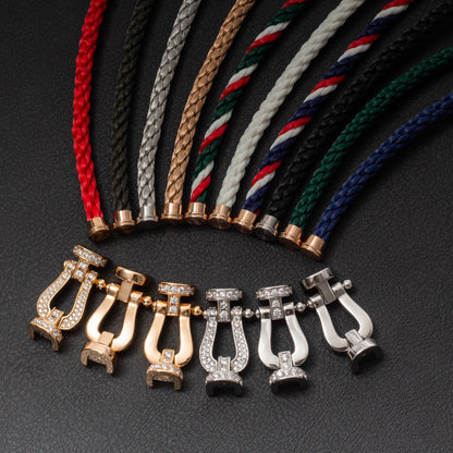 [Royal Top]FORCE LARGE HORSESHOE HALF DIAMOND BRACELET SILVER