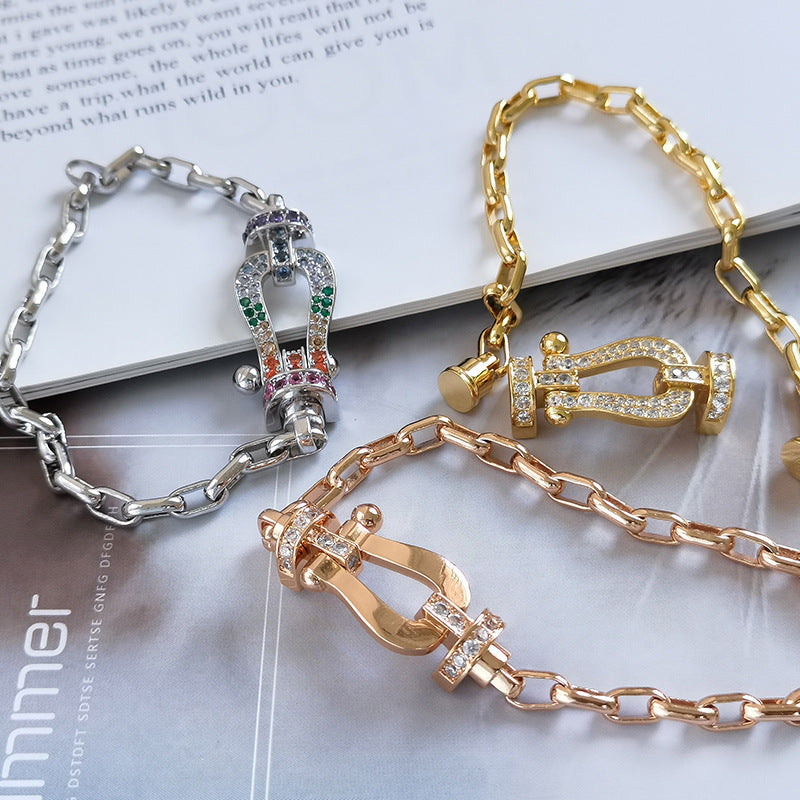 [Royal Top]FORCE LARGE HORSESHOE CLASP  METAL BRACELET