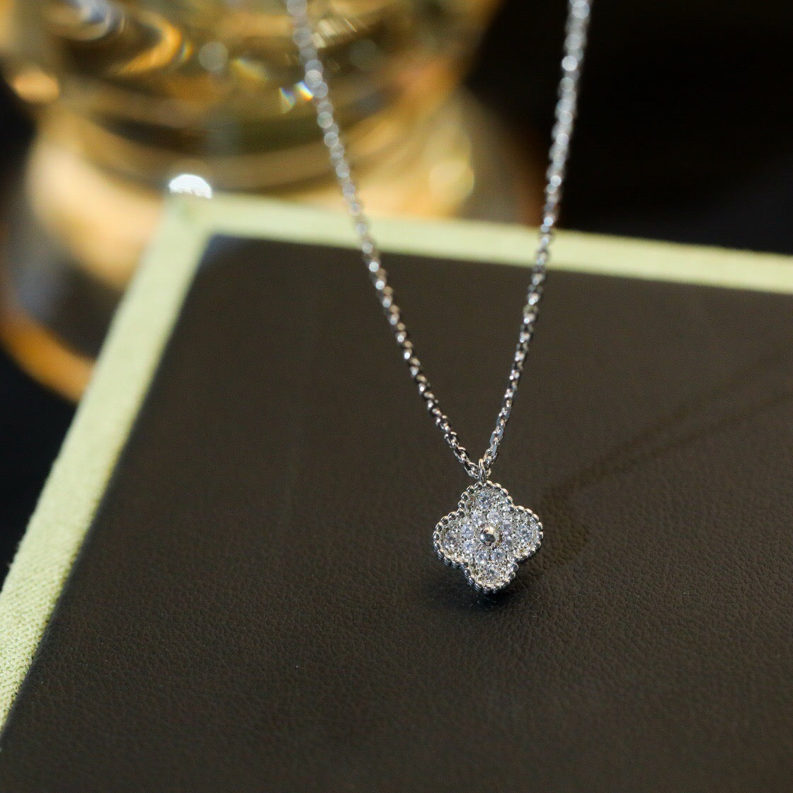 [Royal Top]CLOVER MINI 9.5MM PENDANT DIAMOND NECKLACE