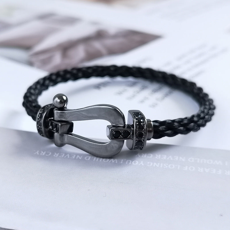 [Royal Top]FORCE LARGE SERIES HORSESHOE BLACK SAMURAI BRACELET