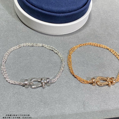 [Royal Top]FORCE SMALL HORSESHOE  DIAMOND CHAIN ROPE BRACELET