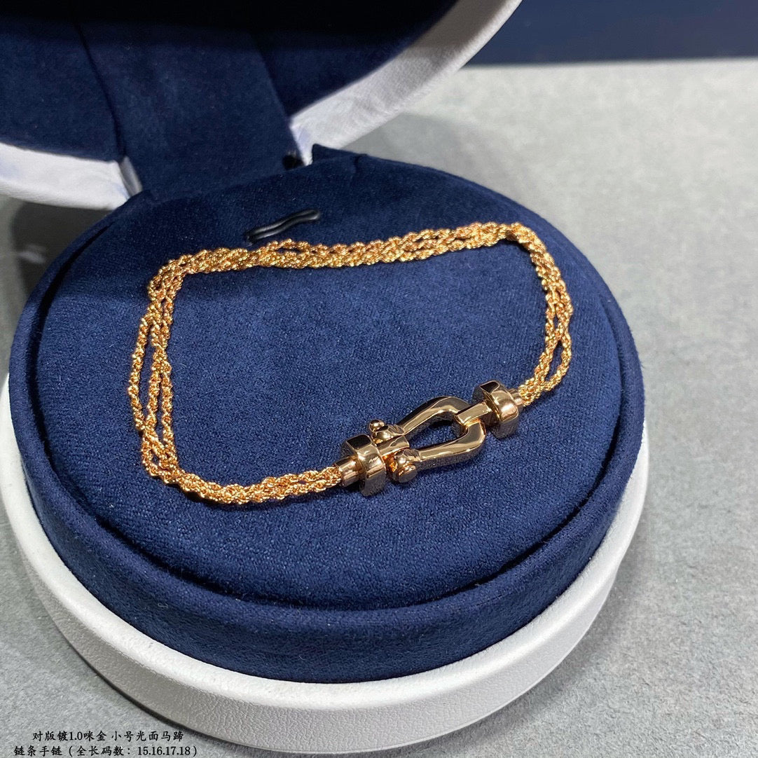 [Royal Top]FORCE SMALL HORSESHOE  DIAMOND CHAIN ROPE BRACELET