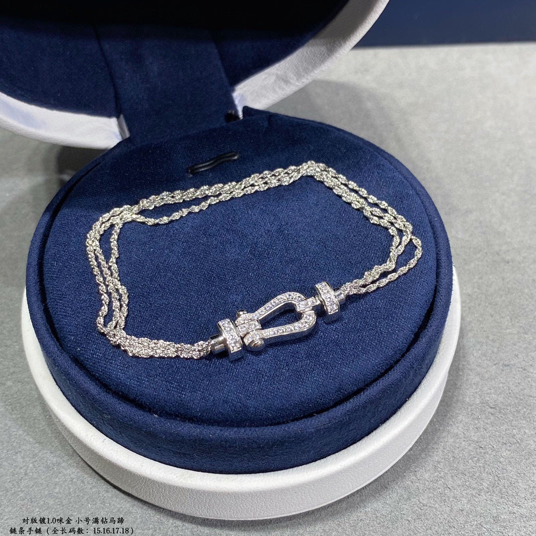 [Royal Top]FORCE SMALL HORSESHOE  DIAMOND CHAIN ROPE BRACELET