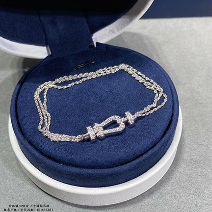 [Royal Top]FORCE SMALL HORSESHOE  DIAMOND CHAIN ROPE BRACELET