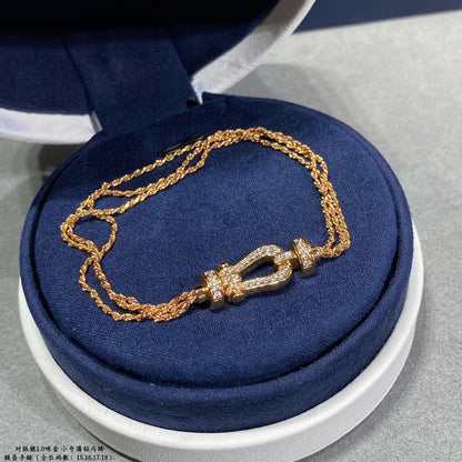 [Royal Top]FORCE SMALL HORSESHOE  DIAMOND CHAIN ROPE BRACELET