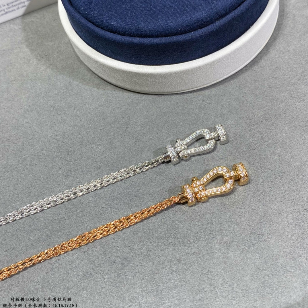 [Royal Top]FORCE SMALL HORSESHOE  DIAMOND CHAIN ROPE BRACELET