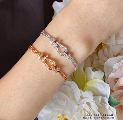 [Royal Top]FORCE SMALL HORSESHOE  DIAMOND CHAIN ROPE BRACELET