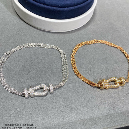 [Royal Top]FORCE SMALL HORSESHOE  DIAMOND CHAIN ROPE BRACELET