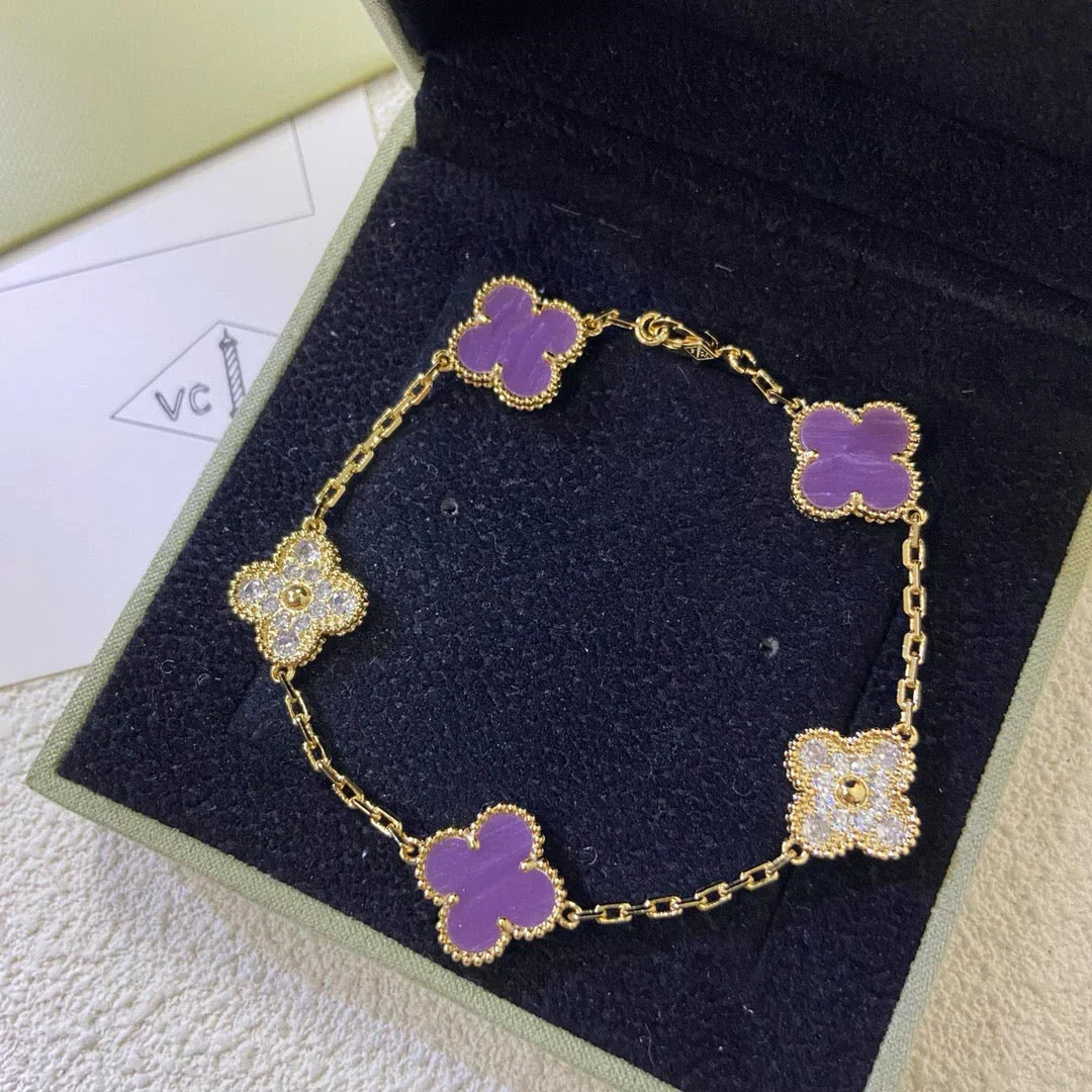 [Royal Top] CLOVER 5 MOTIF VIOLET BRACELET COLLECTION