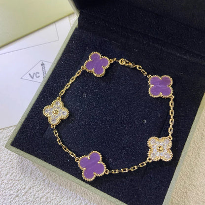[Royal Top] CLOVER 5 MOTIF VIOLET BRACELET COLLECTION