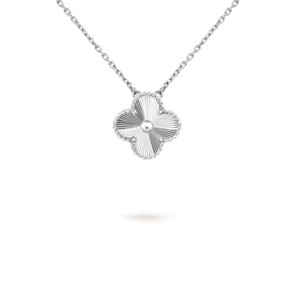 [Royal Top]CLOVER 15MM LASER NECKLACE SILVER
