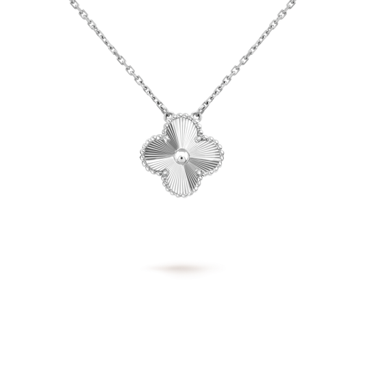 [Royal Top]CLOVER 15MM LASER NECKLACE SILVER