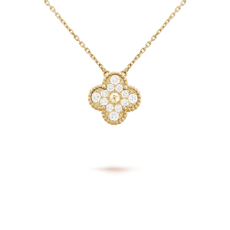 [Royal Top]CLOVER 15MM DIAMOND SINGLE FLOWER NECKLACE