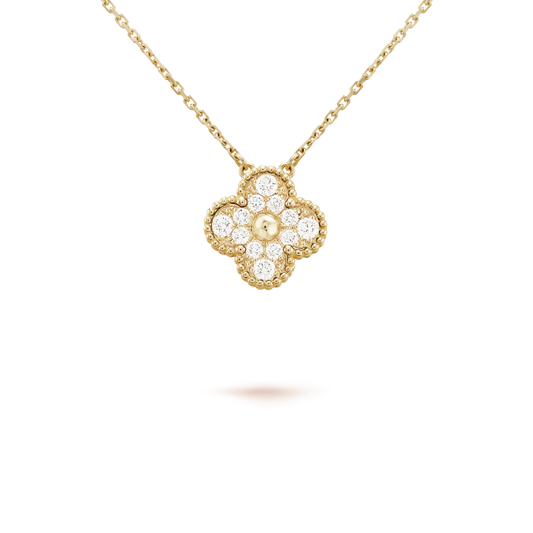[Royal Top]CLOVER 15MM DIAMOND SINGLE FLOWER NECKLACE