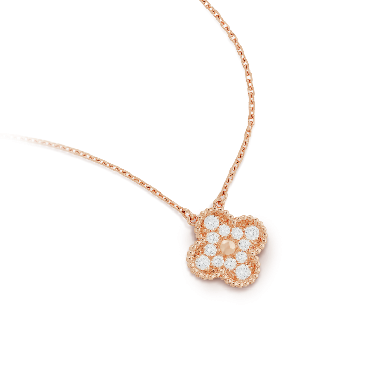 [Royal Top]CLOVER 15MM DIAMOND SINGLE FLOWER NECKLACE