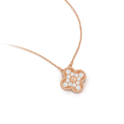 [Royal Top]CLOVER 15MM DIAMOND SINGLE FLOWER NECKLACE