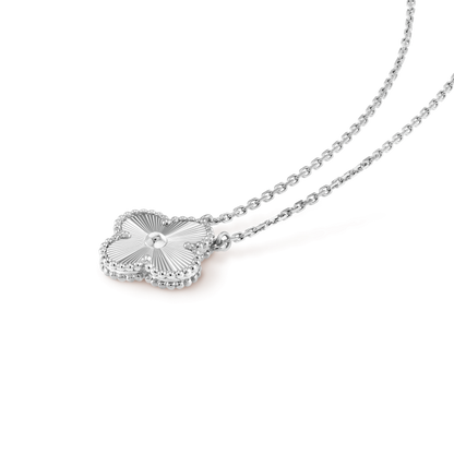 [Royal Top]CLOVER 15MM LASER NECKLACE SILVER