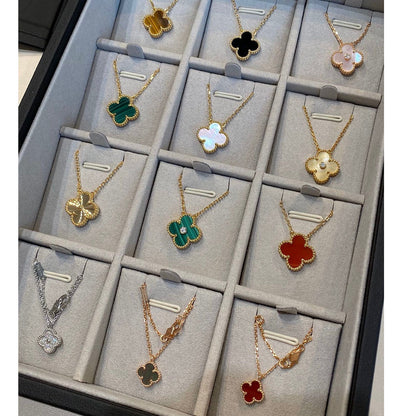 [Royal Top]CLOVER 15MM LASER NECKLACE SILVER