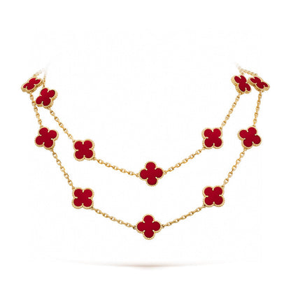 [Royal Top]CLOVER 20 MOTIFS CARNELIAN NECKLACE