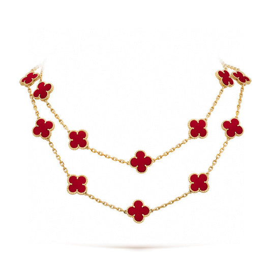 [Royal Top]CLOVER 20 MOTIFS CARNELIAN NECKLACE