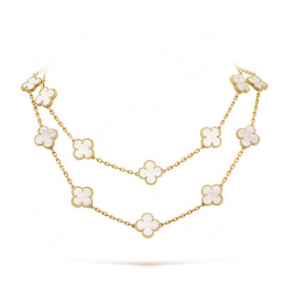 [Royal Top]CLOVER 20 MOTIFS WHITE MOP NECKLACE