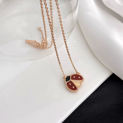 [Royal Top]LUCKY  CARNELIANS LADYBUG NECKLACE