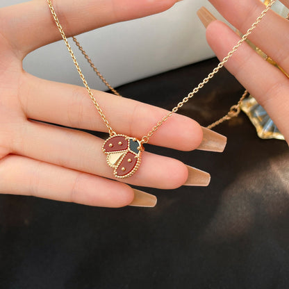 [Royal Top]LUCKY  CARNELIANS LADYBUG NECKLACE