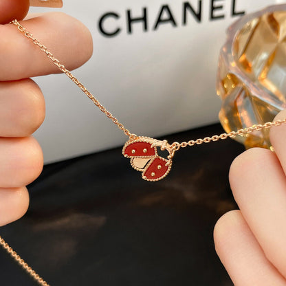 [Royal Top]LUCKY  CARNELIANS LADYBUG NECKLACE