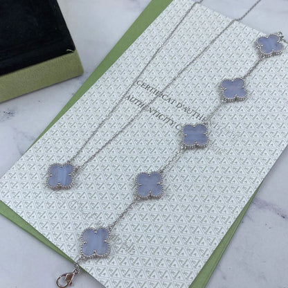 [Royal Top] CLOVER 5 MOTIF PURPLE CHALCEDONY BRACELET COLLECTION