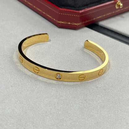 [Royal Top]LOVE BRACELET 6.1MM 1 DIAMOND OPEN CUFF