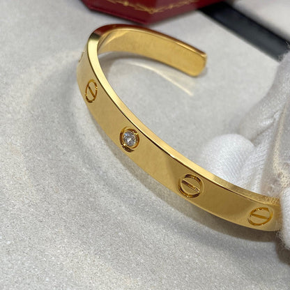 [Royal Top]LOVE BRACELET 6.1MM 1 DIAMOND OPEN CUFF