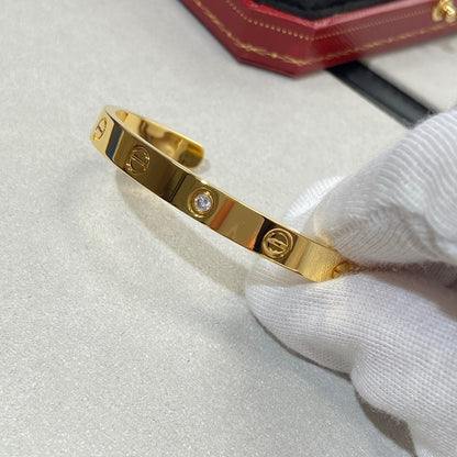 [Royal Top]LOVE BRACELET 6.1MM 1 DIAMOND OPEN CUFF