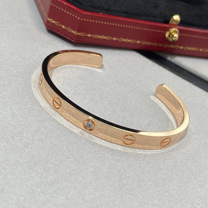 [Royal Top]LOVE BRACELET 6.1MM 1 DIAMOND OPEN CUFF