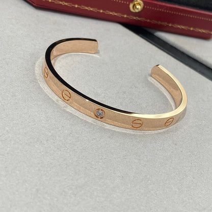 [Royal Top]LOVE BRACELET 6.1MM 1 DIAMOND OPEN CUFF